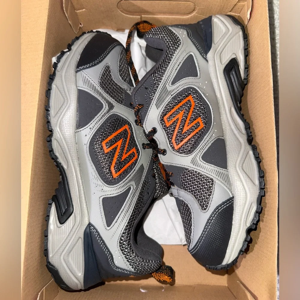 New Balance Men's Athletic Shoes in Gray and Orange - Picture 2 of 5